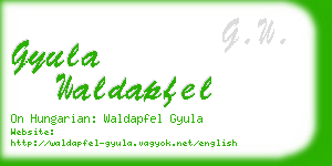 gyula waldapfel business card